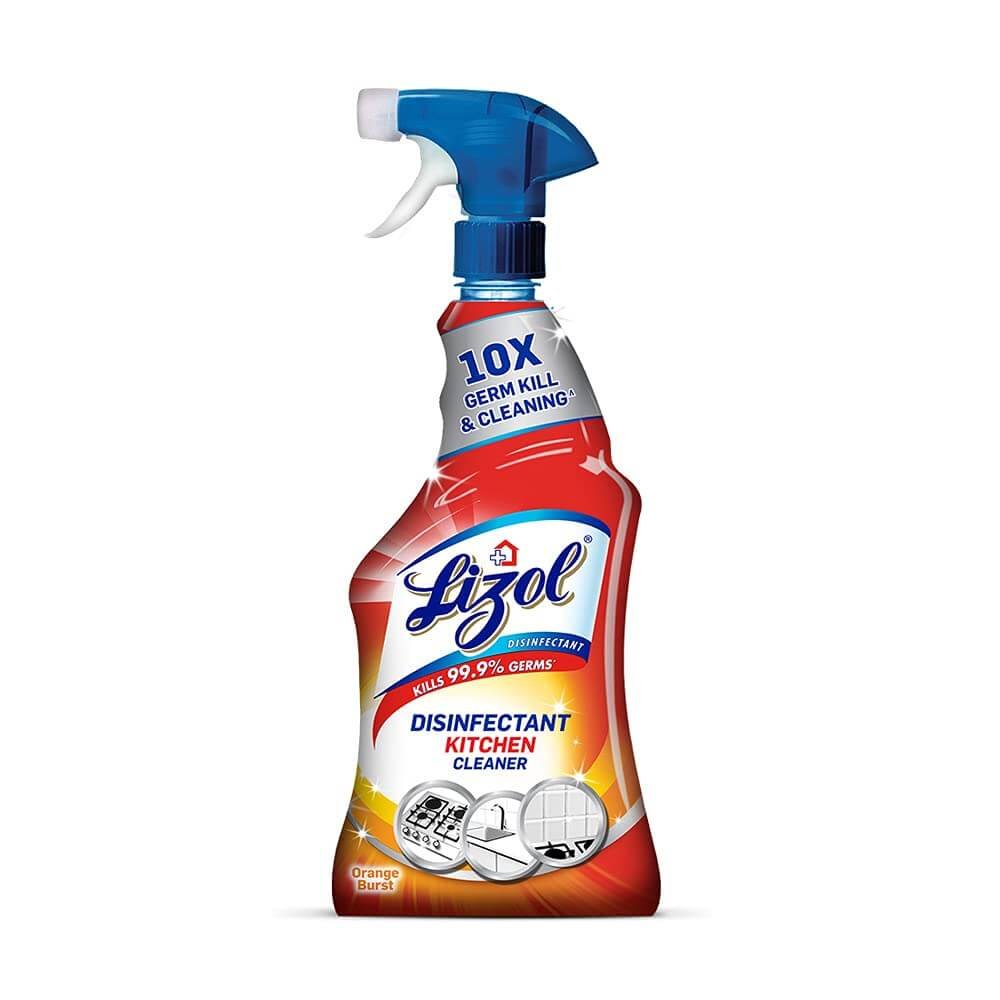 Lizol Kitchen Power Cleaner Liquid Spray - 450 ml | Kills 99.9% germs | Cleans Stove, Chimney & Sink
